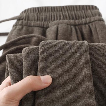 敲好穿！咖啡色闊腿糯米褲女高腰窄版顯瘦百搭直筒褲保暖厚款長褲