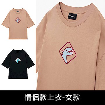 agnes b.Sport b. 情侶款/女裝 Dino恐龍徽章寬鬆短袖T恤(多色)