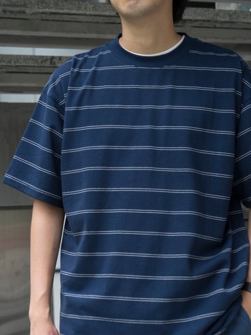 T-SHIRTS 夏日簡約條紋短袖 輕薄寬鬆舒適透氣 T 恤 Cityboy Chill