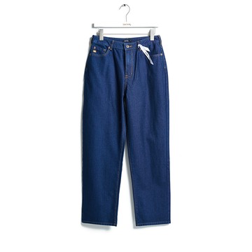 SOMETHING｜女裝｜針織丹寧中直筒褲