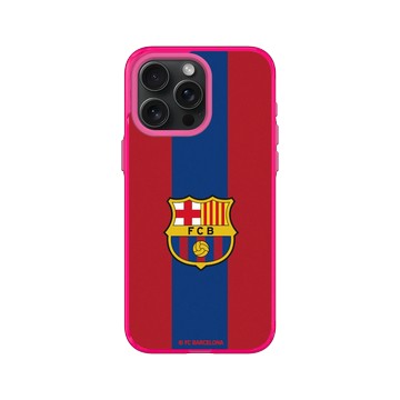 iPhone 15 Pro Max Clear 粉漾桃 - FC Barcelona - Logo - Two Tone Background