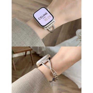 《台灣出貨》熱銷新款 適用 APPLE WATCH 交叉錶帶 金屬錶帶 S11 S10 SE 44 46mm 女士錶帶