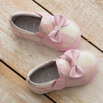 Alice蝴蝶結亮片 Slip- On 休閒鞋 (小孩)