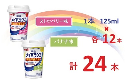 明治 メイバランス Miniカップ 2種類24本(ストロベリー・バナナ)    栄養食品 手頃に栄養