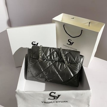 小香風大菱格鏈條羽絨服包單肩腋下軟皮簡約配大衣的包女時尚大氣