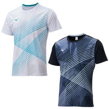 Mizuno 美津濃 短袖上衣 男裝 羽球 排汗 白/黑藍 72TAD00201/72TAD00209