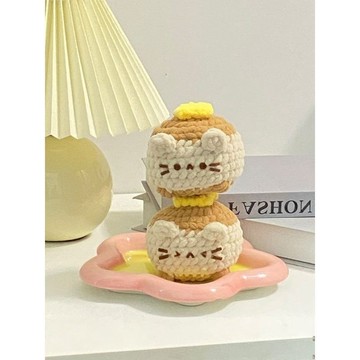 🔥新品🔥diy掛件貓玩偶材料芙煎餅包毛線鉤針鑰匙扣泡包包動物可愛編織diy手工材料包 巧手編織 可掛書包 可愛掛件