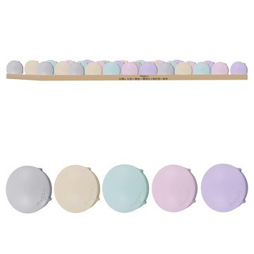 Magpia 粉彩圓形磁鐵 中  灰色 + 黃色 + 薄荷色 + 粉紅色 + 紫色  30個