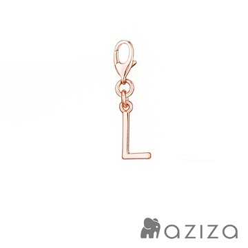 aziza 玫瑰金英文字母吊飾-L (吊飾小物)