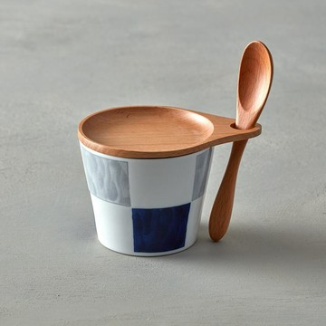 波佐見燒 - 點心杯盤組 - 附匙 (3件式) - 計5款 朵朵雲