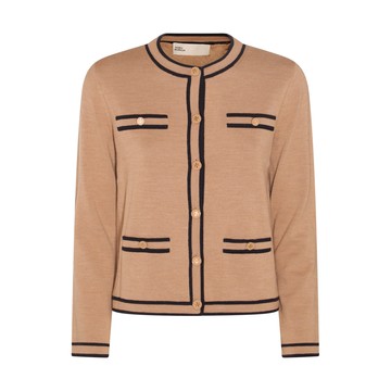 Tory Burch - Beige Virgin Wool Kendra Cardigan