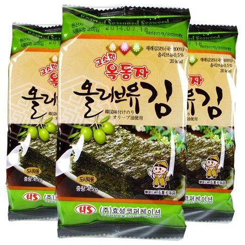 オリーブ油 お弁当用 海苔 4箱(24袋×110円×4箱) 韓国 海苔 味付け 海苔 韓国 食品