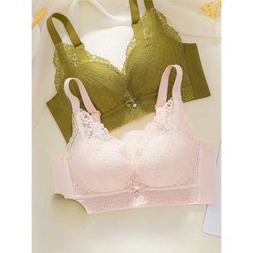 古今內衣女小胸聚攏無鋼圈調整型收副乳性感蕾絲文胸罩厚款廣州