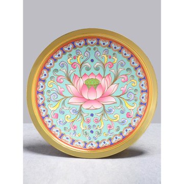 慈緣閣唐紋蓮花供盤家用上供佛前供盤果盤供果盤水果供盤全套貢盤