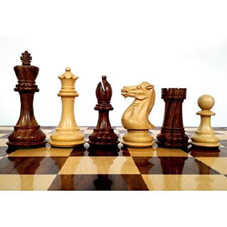 Royal Chess Mall プロフェッショナルスタントンチェスピースのみ チェスセット シーシャムとツゲの木製チェスセット 4.1インチ キング トーナメントチェスセッ