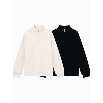 Voguo Relay 秋季情侶裝半拉鏈衛衣純色百搭套頭休閑長袖運動衫