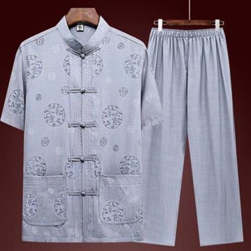 【巴黎精品】現貨+預購 新中式唐裝套裝中國風襯衫長袖上衣長褲休閒男裝-古風亞麻男裝9款a1kr58