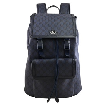 GUCCI 792104 Ophidia GG Supreme 印花翻蓋抽繩商旅後背包.深藍