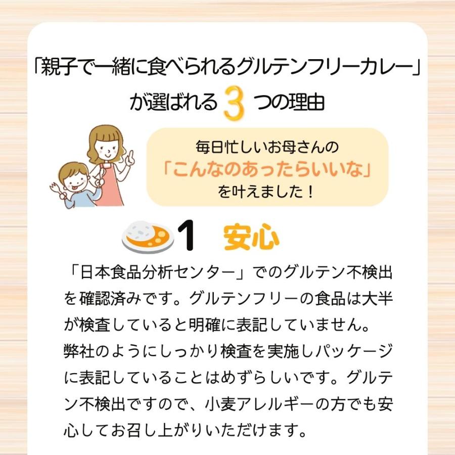 グルテンフリー レトルトカレー グルテンフリー検査済 小麦不使用 カレールー 親子でおいしく食べられるたっぷり200ｇ 甘口