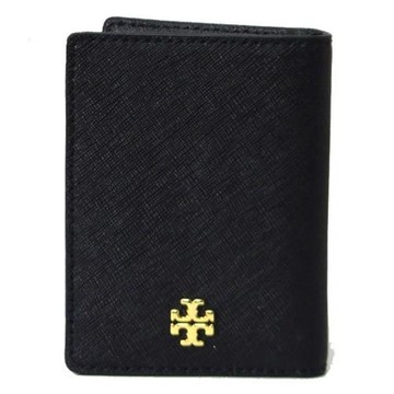 【TORY BURCH】素面防刮皮革證件夾-黑