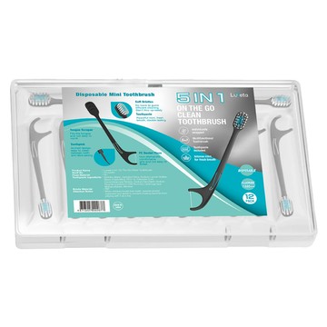 Luveta 樂唯他 五合一 OTG 旅行牙刷 附牙膏 12支  66g  1盒