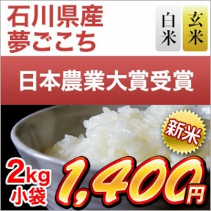 新米　2ｋｇ 令和5年(2023年)産 石川県産 夢ごこち 