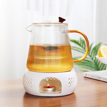 xyt英式花草茶具玻璃杯帶溫茶爐蠟燭加熱底座餐廳下午茶水果茶壺