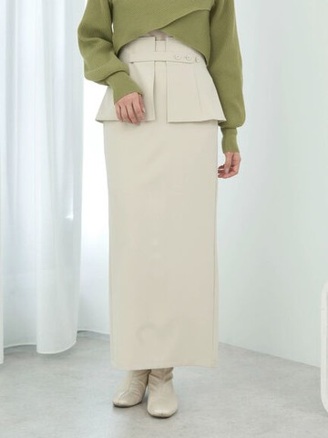 2WAY馬甲式設計合身高腰窄裙(1D31L0L0100) - earth music&ecology