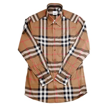 BURBERRY 8092917 經典品牌格紋長袖襯衫.卡其