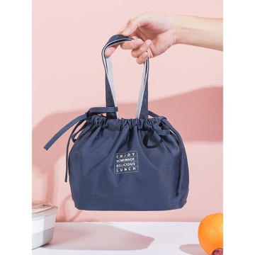 抽繩束口飯盒袋上班族簡約手提包日式午餐袋學生帶飯便當包收納袋