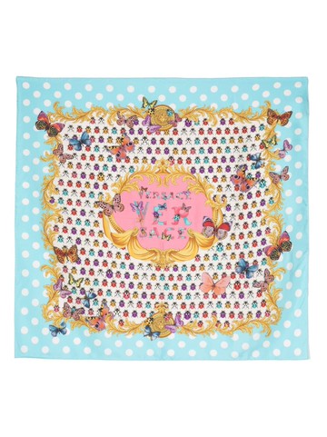 Versace - Butterflies-print silk scarf - unisex - Silk - One Size - Neutrals