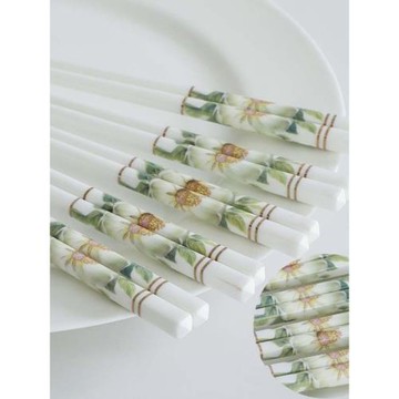 陶瓷筷子家用餐具櫻花禮品景德鎮高檔創意10雙中式白色北歐
