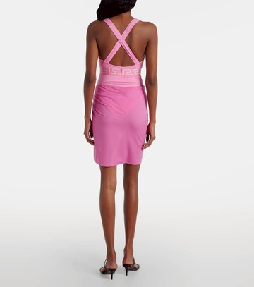 Versace Safety Pin gathered jersey miniskirt