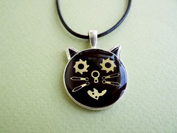 有趣的貓項鍊蒸汽朋克最好的朋友禮物樹脂項鍊蒸汽朋克吊墜