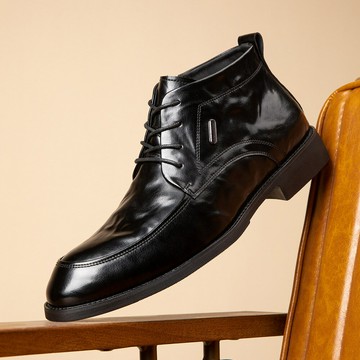 『百貨屋二號』秋冬新款真皮馬丁靴男士中幫男鞋加絨靴子英倫風商務休閒正裝皮鞋