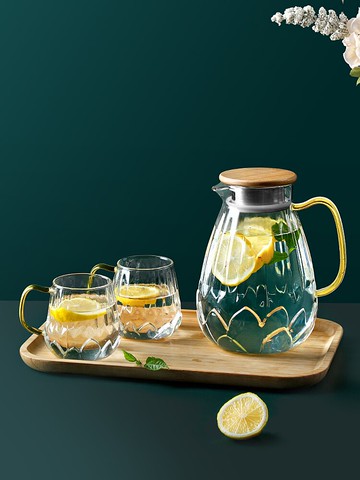 玻璃涼水壺耐高溫冷水壺夏家用裝水涼水杯大容量客廳凍泡茶壺套裝