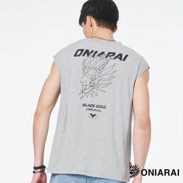 網路獨家【限定價↘$490】潮流文字寬肩背心(灰) - BLUE WAY 鬼洗い