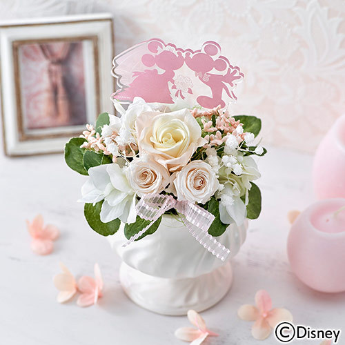 ディズニー プリザーブド アーティフィシャルアレンジメント ミッキー ミニー Happy Wedding プリザーブドフラワー 造花 通販 Lineポイント最大13 0 Get Lineショッピング