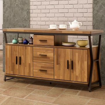 【Homelike】喜家居工業風5尺餐櫃(1723)