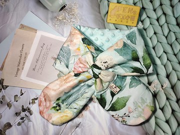 韓國薄棉布清新花園手作蝴蝶結圍脖-不分年齡圍脖-圍巾-脖圍-圍脖