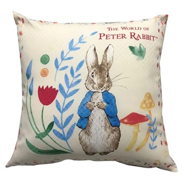 PETER RABBIT 比得兔抱枕 可愛造型 居家裝飾 柔軟舒適  48 x 48cm  立兔 米色