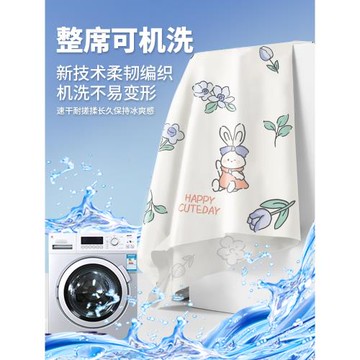 涼席夏季2025新款學生宿舍單人冰絲席三件套家用空調席可機洗顏汐