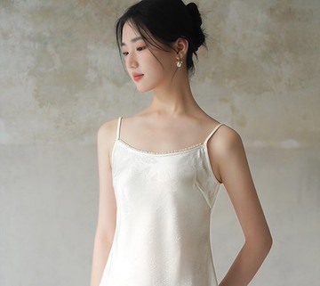 【玉山白】新中式復古中國風 雅緻提花/醋酸吊帶