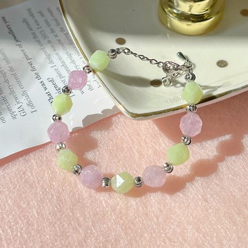 紫水晶 葡萄石 水晶  事業運 水晶 手鏈