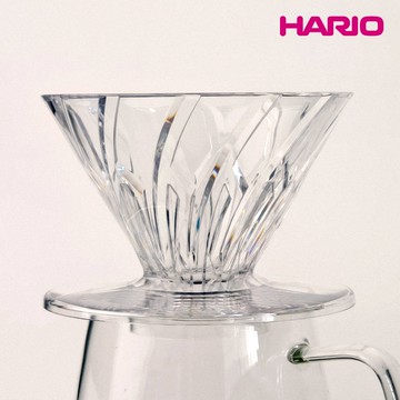 【HARIO】α 阿爾法 TRITAN 錐形凹肋濾杯-01 透明