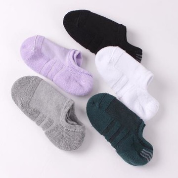 毛巾底吸汗透氣運動淺口船襪 春秋款女純棉加厚隱形襪子 防臭短襪