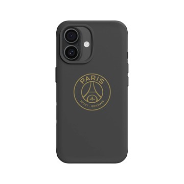 iPhone 16 SolidX 黑 - PSG - PSG Logo Gold (lines) 簍空