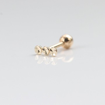 14K 金放射鎖珠耳環(單個)耳骨 耳窩 不退色