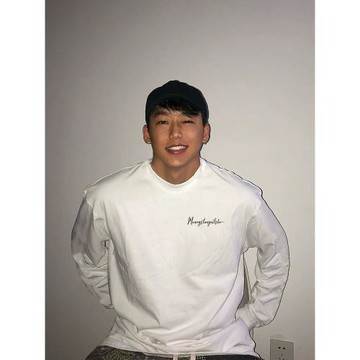 HIP潮牌純棉白色長袖t恤美式重磅男士春秋季潮流印花上衣打底衫