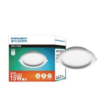 憶光EVERLIGHT 15W LED崁燈/15cm/黃光/3000K/EK07/3入/盒